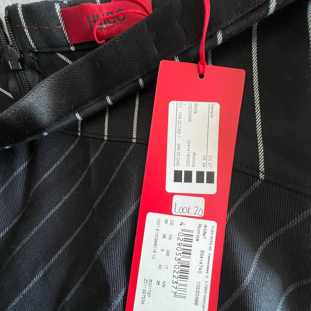 HUGO BOSS-Striped Skirt With Asymmetric Hemline